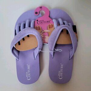 Pedi Couture Toe Separator Sandals Pedicure/Yoga Sandal Size M 7-8, Purple